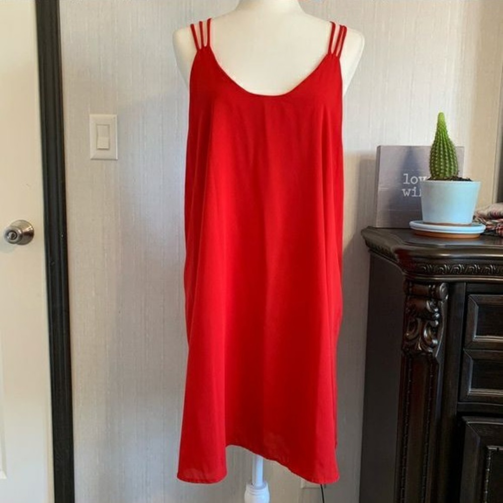 Blue Rain Red Cocktail Dress